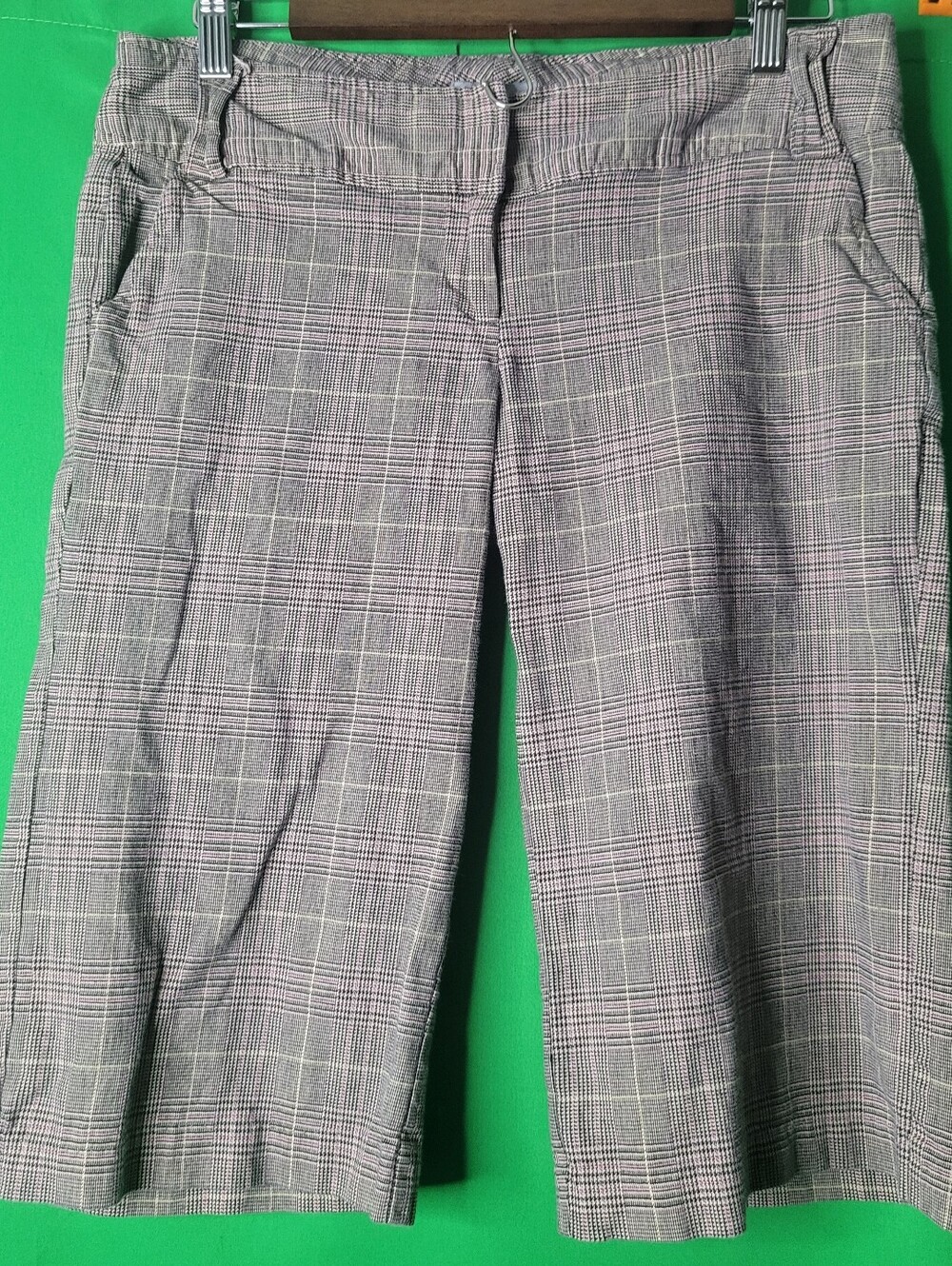 Bermuda Shorts Delia's 2000s Plaid Pants Capri Sz 9/10 Stretch Junior Vtg Y2k
